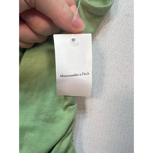 Abercrombie & Fitch Women's Side Ruched Luxe Open Neck Top Sleeveless Sz M Green - Picture 5 of 12